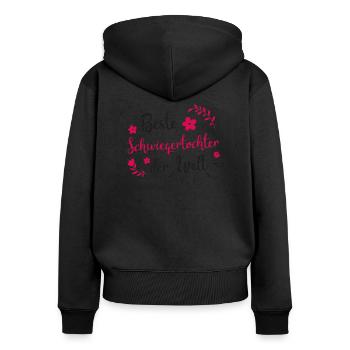 Beste Schwiegertochter Gesc - Frauen Premium Bio Zip Hoodie - Schwarz - Hinten - Julia (174cm)