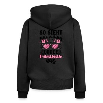 Coole Patentante beste der Welt Spruch Weltbeste - Frauen Premium Bio Zip Hoodie - Schwarz - Hinten - Julia (174cm)
