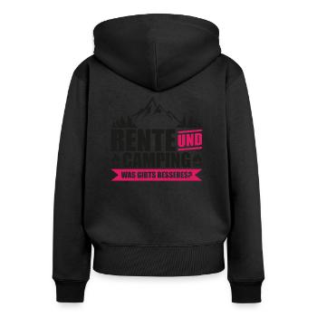 Rente Camping Ruhestand Opa Camper Zelten Urlaub - Frauen Premium Bio Zip Hoodie - Schwarz - Hinten - Julia (174cm)