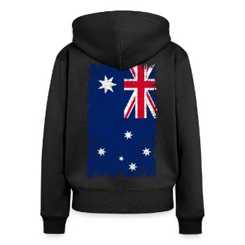 Australian Flag - Women's Premium Organic Zip Hoodie - black - Back - Julia (174cm)