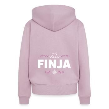 Finja - Frauen Premium Bio Zip Hoodie - Altrosa - Hinten - Julia (174cm)