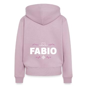 Fabio - Sweat à capuche zippé Premium bio Femme - rose poudré - Dos - Julia (174cm)
