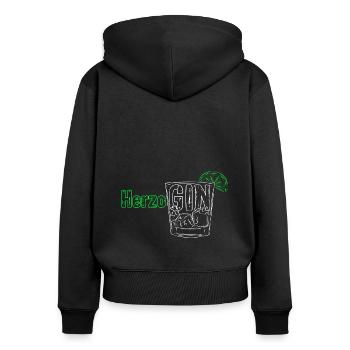 GIN HerzoGIN - Geschenk für Gin Liebhaberin Gin - Frauen Premium Bio Zip Hoodie - Schwarz - Hinten - Julia (174cm)