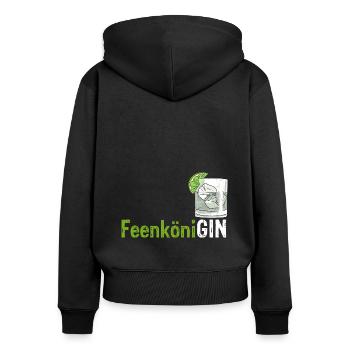GIN FeenköniGIN - Geschenk für Gin Verkostungen Wa - Frauen Premium Bio Zip Hoodie - Schwarz - Hinten - Julia (174cm)