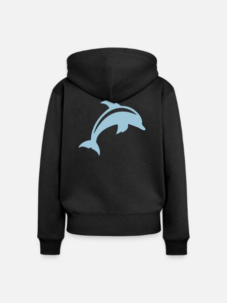 Delfin - Frauen Premium Bio Zip Hoodie - Schwarz