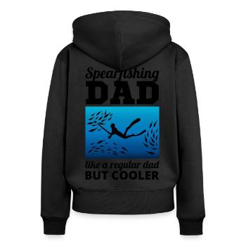 Pêche sous-marine Pêche sous-marine Papa Fête des Pères - Sweat à capuche zippé Premium bio Femme - noir - Dos - Julia (174cm)