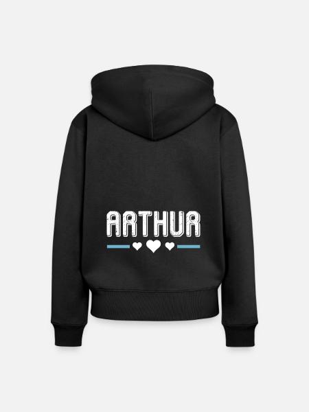 Arthur - Frauen Premium Bio Zip Hoodie - Schwarz