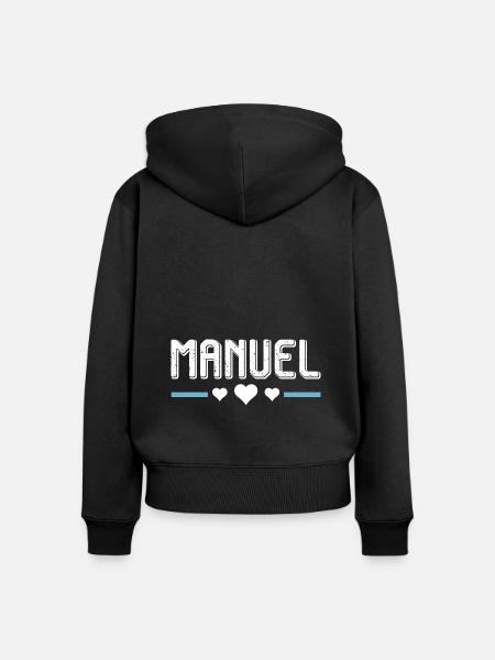 Manuel - Frauen Premium Bio Zip Hoodie - Schwarz