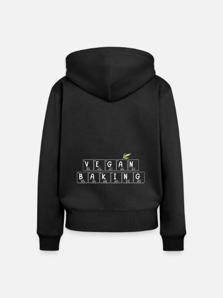 Vegan Baking - Periodensystem - Frauen Premium Bio Zip Hoodie - Schwarz