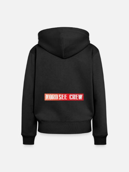 Nordsee Crew - Frauen Premium Bio Zip Hoodie - Schwarz
