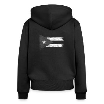 Cuba - Sweat à capuche zippé Premium bio Femme - noir - Dos - Julia (174cm)