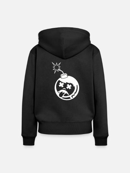 Bomb Punk Bombe - Frauen Premium Bio Zip Hoodie - Schwarz