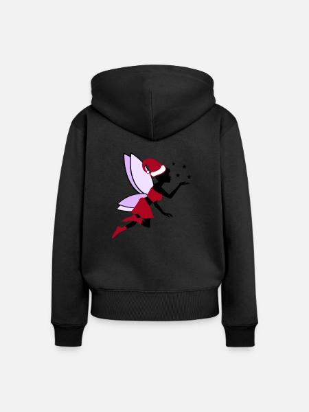 Xmas Fairy - Frauen Premium Bio Zip Hoodie - Schwarz