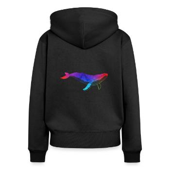 Humpback Whale Humpback Choice - Women's Premium Organic Zip Hoodie - black - Back - Julia (174cm)