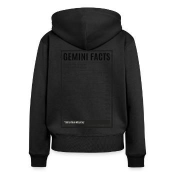 Gemini Facts Apparel pour tous Cadeaux zodiacal - Sweat à capuche zippé Premium bio Femme - noir - Dos - Julia (174cm)