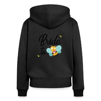 Cadeau de la mariée apiculteur de la mariée à l'abeille - Sweat à capuche zippé Premium bio Femme - noir - Dos - Julia (174cm)