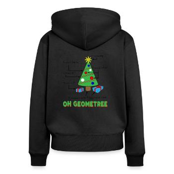 Géométrie, prof, math, noël - Sweat à capuche zippé Premium bio Femme - noir - Dos - Julia (174cm)
