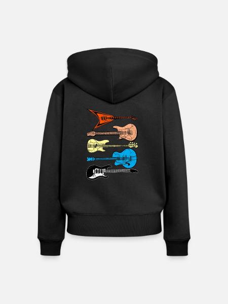 Gitarre Gitarren Geschenkidee - Frauen Premium Bio Zip Hoodie - Schwarz