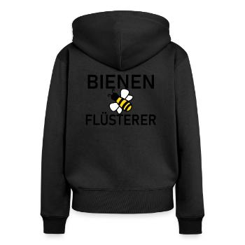 Bienen Flüsterer Imker - Frauen Premium Bio Zip Hoodie - Schwarz - Hinten - Julia (174cm)