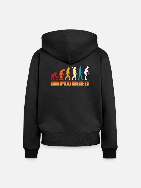 Oboe Evolution - Frauen Premium Bio Zip Hoodie - Schwarz