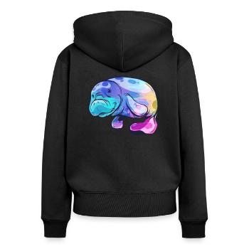 Manatee - Women's Premium Organic Zip Hoodie - black - Back - Julia (174cm)