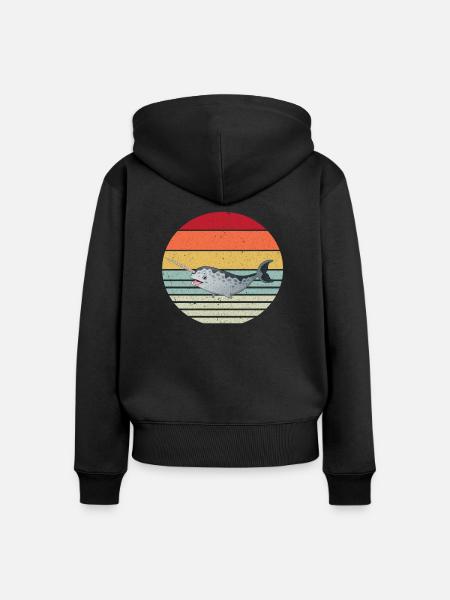 Narwal - Frauen Premium Bio Zip Hoodie - Schwarz
