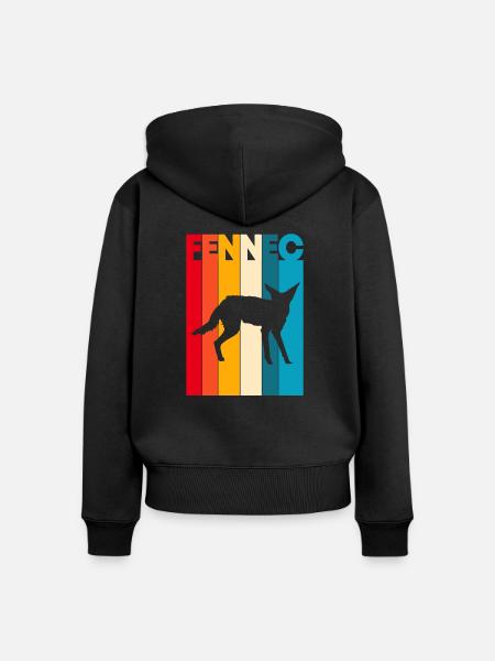 Fennek Wüstenfuchs - Frauen Premium Bio Zip Hoodie - Schwarz