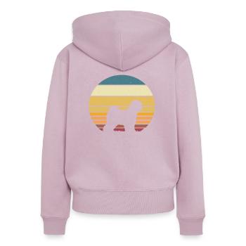 Tibetischen Terrier - Frauen Premium Bio Zip Hoodie - Altrosa - Hinten - Julia (174cm)