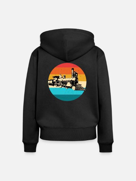 Zug - Frauen Premium Bio Zip Hoodie - Schwarz