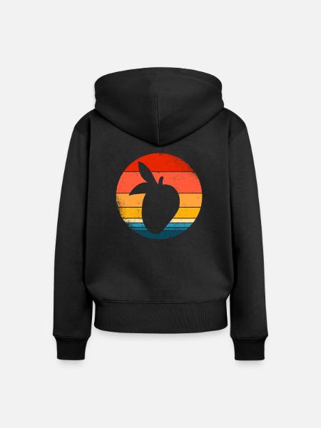 Mango - Frauen Premium Bio Zip Hoodie - Schwarz