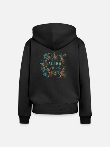 Aloha Geschenk - Frauen Premium Bio Zip Hoodie - Schwarz