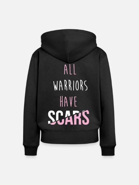 Brustkrebs-Schleife - Frauen Premium Bio Zip Hoodie - Schwarz