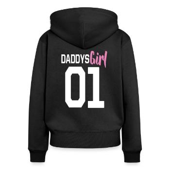 Father Daughter Gift Sweet Daddys Girl - Women's Premium Organic Zip Hoodie - black - Back - Julia (174cm)