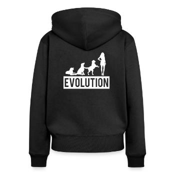 Dog evolution dog walker development human - Women's Premium Organic Zip Hoodie - black - Back - Julia (174cm)