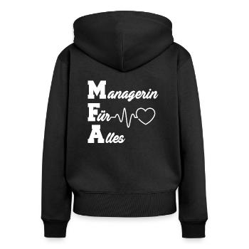 MFA Arzthelferin Medizinische Fachangestellte - Frauen Premium Bio Zip Hoodie - Schwarz - Hinten - Julia (174cm)