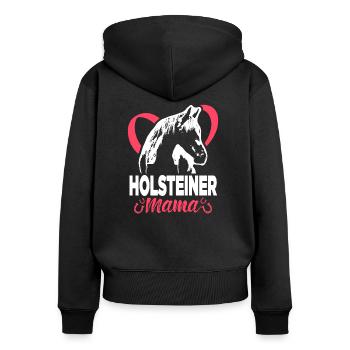 Holsteiner Mama Reiterin Reiter Sprüche Pferde - Frauen Premium Bio Zip Hoodie - Schwarz - Hinten - Julia (174cm)