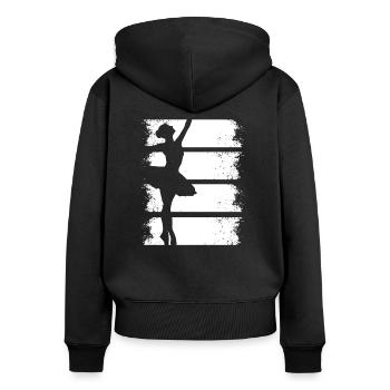 Ballerine ballerine danse Rétro rétro - Sweat à capuche zippé Premium bio Femme - noir - Dos - Julia (174cm)