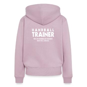 Handball Trainer Handballer Handballspieler - Frauen Premium Bio Zip Hoodie - Altrosa - Hinten - Julia (174cm)