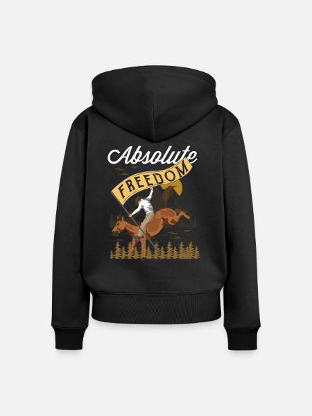 Cowboy - Frauen Premium Bio Zip Hoodie - Schwarz
