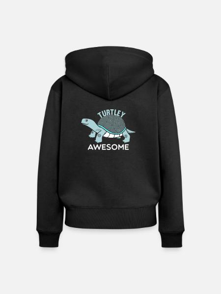 Turtley Awesome - Frauen Premium Bio Zip Hoodie - Schwarz