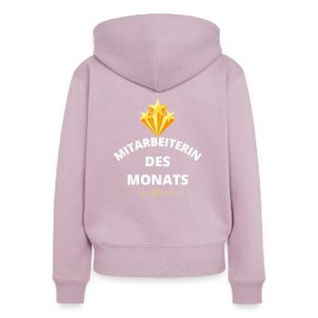 MITARBEITERin des Monats Wertschätzung Danke - Frauen Premium Bio Zip Hoodie - Altrosa - Hinten - Julia (174cm)