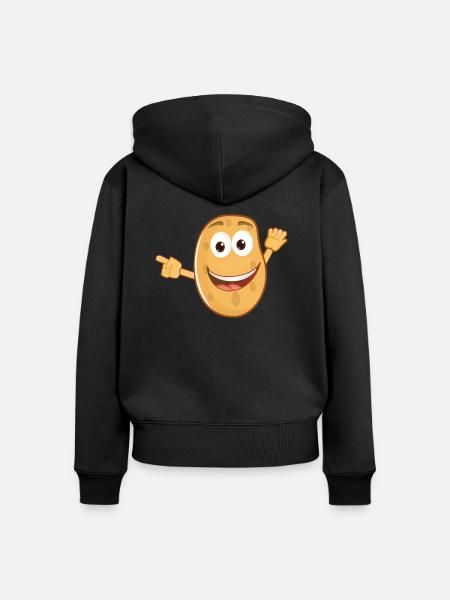 Funny Potato - Frauen Premium Bio Zip Hoodie - Schwarz