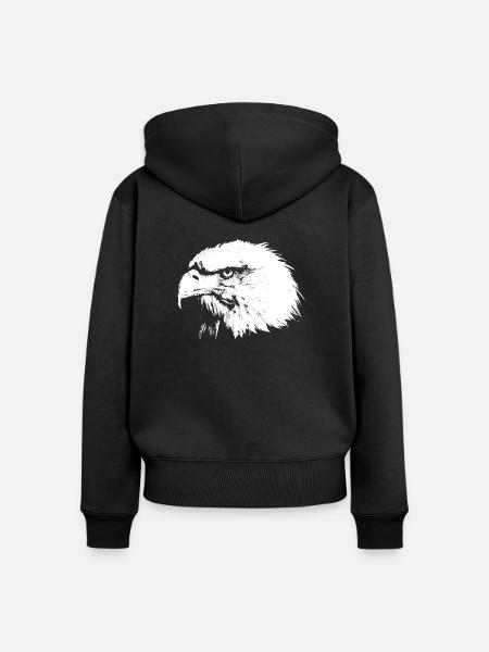 Adlerkopf - Frauen Premium Bio Zip Hoodie - Schwarz