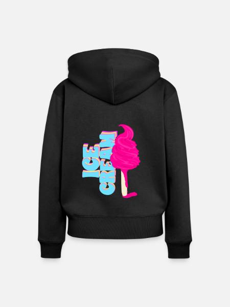 Unwirkliche Eiscreme-Sommerstimmung - Frauen Premium Bio Zip Hoodie - Schwarz