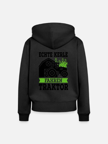 Traktor - Frauen Premium Bio Zip Hoodie - Schwarz