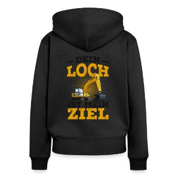 Bagger - Frauen Premium Bio Zip Hoodie - Schwarz - Hinten - Julia (174cm)