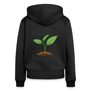 Gärtner - Frauen Premium Bio Zip Hoodie - Schwarz - Hinten - Julia (174cm)