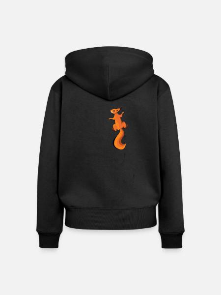 Kletterndes Eichhörnchen mit Spuren Geschenk - Frauen Premium Bio Zip Hoodie - Schwarz