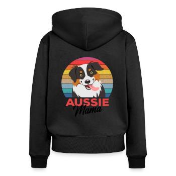 Australian Shepherd - Women's Premium Organic Zip Hoodie - black - Back - Julia (174cm)