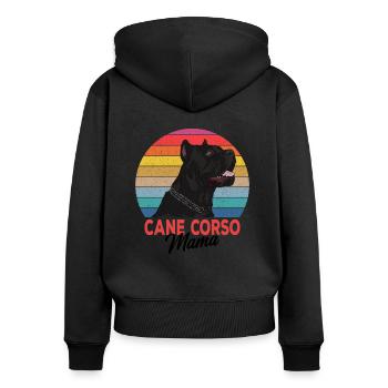 Cane Corso - Women's Premium Organic Zip Hoodie - black - Back - Julia (174cm)